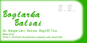 boglarka balsai business card